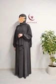 Medine İpeği Kendinden Şallı Ferace - 11