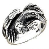 Pençeli Kartal Tasarımlı 925 Ayar Gümüş Yüzük thumbnail 3