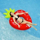 Jilong Infatable Simit Yatak Çilek Desenli Jumbo 37342 thumbnail 1