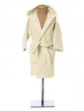 Özdilek Kapüşonlu Kadife Kız Çocuk Bornozu Sarı Pembe Butterfly Girl - 1