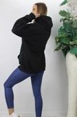 Üç İplik Kapşonlu Sweat Siyah - 2410.2022 thumbnail 2