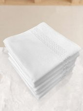 Fiesta 6 Adet 50x90 Boşluklu Havlu Punch Nakış İşlemelik Havlu - 3