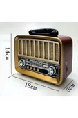 K&D Accessory Nostaljik Radyo Ahşap Retro Bluetooth Hoparlör Ns-6651bt Fm Sd Usb Aux - 1