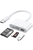 Alfais 5232 Usb Type C To Sd Microsd Tf Kart Okuyucu Usb 3in1 Çevirici Dönüştürücü Adaptör - 1