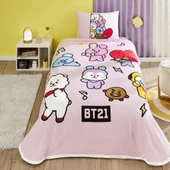 TAÇ BT21 LİSANSLI TEK KİŞİLİK PİKE TAKIMI - 1