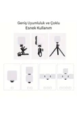 Concord Tripod, Telefon, Kamera, Laptop Uyumlu 3 Renkli Selfie Işığı Tiktok Selfie ve Video İçin Led Işık - 6