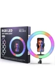 Concord 13 Inç 33 Cm Rgb Işık Ve 210 Cm Tripot Çok Renkli Makyaj Tiktok Selfie Işığı Selfie Çubuğu Tripod - 3