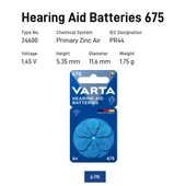 VARTA Kulaklık ve İşitme Cihazı Pili 6'lı Paket No:675 - 3