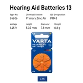 VARTA Kulaklık ve İşitme Cihazı Pili 6'lı Paket No:13 - 3