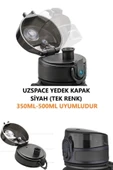 Uzspace 350-500ml Uyumlu Yedek Kapak --sadece Ile Uyumludur---tek Renk Siyah - 1