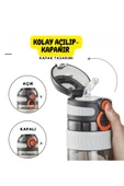 Vagonlife TKK 550ml Silikon Pipetli Taşıma Kulplu Dayanıklı Malzeme Tritan Spor Matara - 4