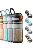 Vagonlife TKK 550ml Silikon Pipetli Taşıma Kulplu Dayanıklı Malzeme Tritan Spor Matara - 6