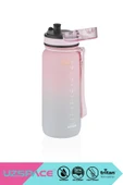 Uzspace 650ml Yeni Çift Renkli Sızdırmaz BPA İçermez Kilitlenebilir Kapaklı Motivasyonel Tritan Su Matarası thumbnail 2