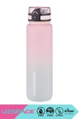 Uzspace 1000ml Yeni Çift Renkli Sızdırmaz BPA İçermez Kilitlenebilir Kapaklı Motivasyonel Tritan Su Matarası - 1