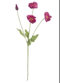 Yapay Çiçek Gelincik Çiçeği Fuşya Renk 3 Çiçek 1 Tomurcuk 59Cm thumbnail 9