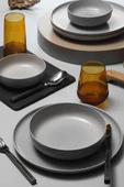Kütahya Porselen Moderna 12 Parça 4 Kişilik Yemek Takımı Gri - 2