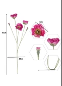 Yapay Çiçek Gelincik Çiçeği Fuşya Renk 3 Çiçek 1 Tomurcuk 59Cm thumbnail 8