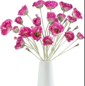 Yapay Çiçek Gelincik Çiçeği Fuşya Renk 3 Çiçek 1 Tomurcuk 59Cm thumbnail 6