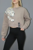 Baskılı Crop Sweat Taba - 211.502. thumbnail 1