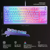 SteelSeries Apex 3 TKL RGB Suya ve Toza Dayanıklı Türkçe Gaming Klavye – Lila thumbnail 3