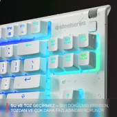 SteelSeries Apex 3 TKL RGB Suya ve Toza Dayanıklı Türkçe Gaming Klavye – Beyaz thumbnail 4