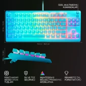 SteelSeries Apex 3 TKL RGB Suya ve Toza Dayanıklı Türkçe Gaming Klavye – Mavi thumbnail 3