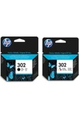 HP 302 Siyah Ve Renkli Kartuş 2'li Set F6u65ae - 1