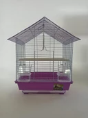 QH KUŞ KAFESİ 34.5 x 28 x 45.5 cm Mor Muhabbet ve Kanarya için Renkli Kafes - 1