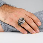 Mührü Süleyman 925 Ayar Gümüş Yüzük thumbnail 2