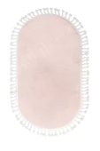 Pembe Oval Post Halı Saçaklı Peluş Yumuşacık Antibakteriyel Çocuk Mutfak Salon Halısı - 2