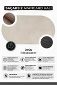 Halı Cool Gri Pramit Kaymaz Yıkanabilir Saçaksız Oval Yolluk Kilim Salon Halısı Modelleri - 5
