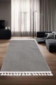 Halı Cool Gri Sahra Kaymaz Yıkanabilir Saçaklı Kaymaz Yolluk Kilim Salon Halısı Modelleri - 1