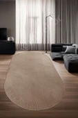 Avangard Oval Halı Sahra Kahve Salon Koridor Antre Mutfak Halısı Silinebilir Yolluk - 1