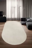 Avangard Oval Halı Sahra Krem Salon Koridor Antre Mutfak Halısı Silinebilir Yolluk - 1
