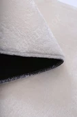 Peluş Halı Krem Cool Yıkanabilir Oval Post Kesme Yolluk Kilim Salon Halısı Modelleri - 3