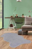 Peluş Halı Açık Gri Cool Yıkanabilir Şekilli Post Yolluk Kilim Salon Halısı Modelleri - 1