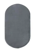 Peluş Halı Koyu Gri Cool Yıkanabilir Oval Kesme Post Yolluk Kilim Salon Halısı Modelleri - 2