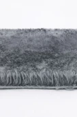 Koyu Gri Şekilli Post Dokuma Halı Peluş Tavşan Tüyü Hissi Antibakteriyel - 6