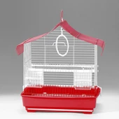 Qh Kuş Kafes Üçgen Çatılı 28x22x39 Kırmızı Muhabbet Kanarya - 2