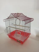 Qh Kuş Kafes Üçgen Çatılı 28x22x39 Kırmızı Muhabbet Kanarya - 3
