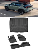 Sahler Toyota Yaris Cross 2022 ve Sonrası 4.5D Sahler Paspas 3D Rizline ÜST Bagaj Havuzu Set thumbnail 1