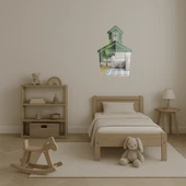 Detaylı Okul Binası Dekoratif Aynalı Tablo - 5