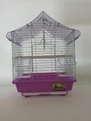 Qh Kuş Kafes Üçgen Çatılı 28x22x39 Mor Muhabbet Kanarya - 1