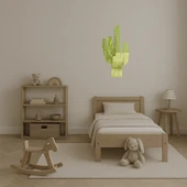 Geometrik Kaktüs Motifli  Dekor Altın Aynalı Tablo - 3