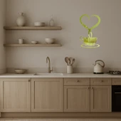 Kalpli Çay Fincanı Dekoratif Duvar Altın Aynalı Tablosu - 4