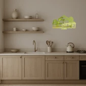 Modern Okul Binası Dekoratif Altın Aynalı Tablo - 3