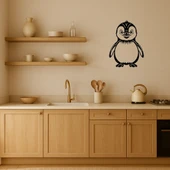 Sevimli Penguen Tasarımlı MDF Duvar Dekoru - 3