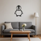 Sevimli Penguen Tasarımlı MDF Duvar Dekoru - 4