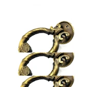 Antika Tarz Dekoratif Pirinç Saray Kapı Tokmağı, Taktak - 97mm, Antik - 1