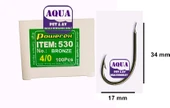 Powerex 530 model 4/0 Bronz Kutu Balık İğne 100 Adet - Balık İğnesi 100'lü Kutu - 1